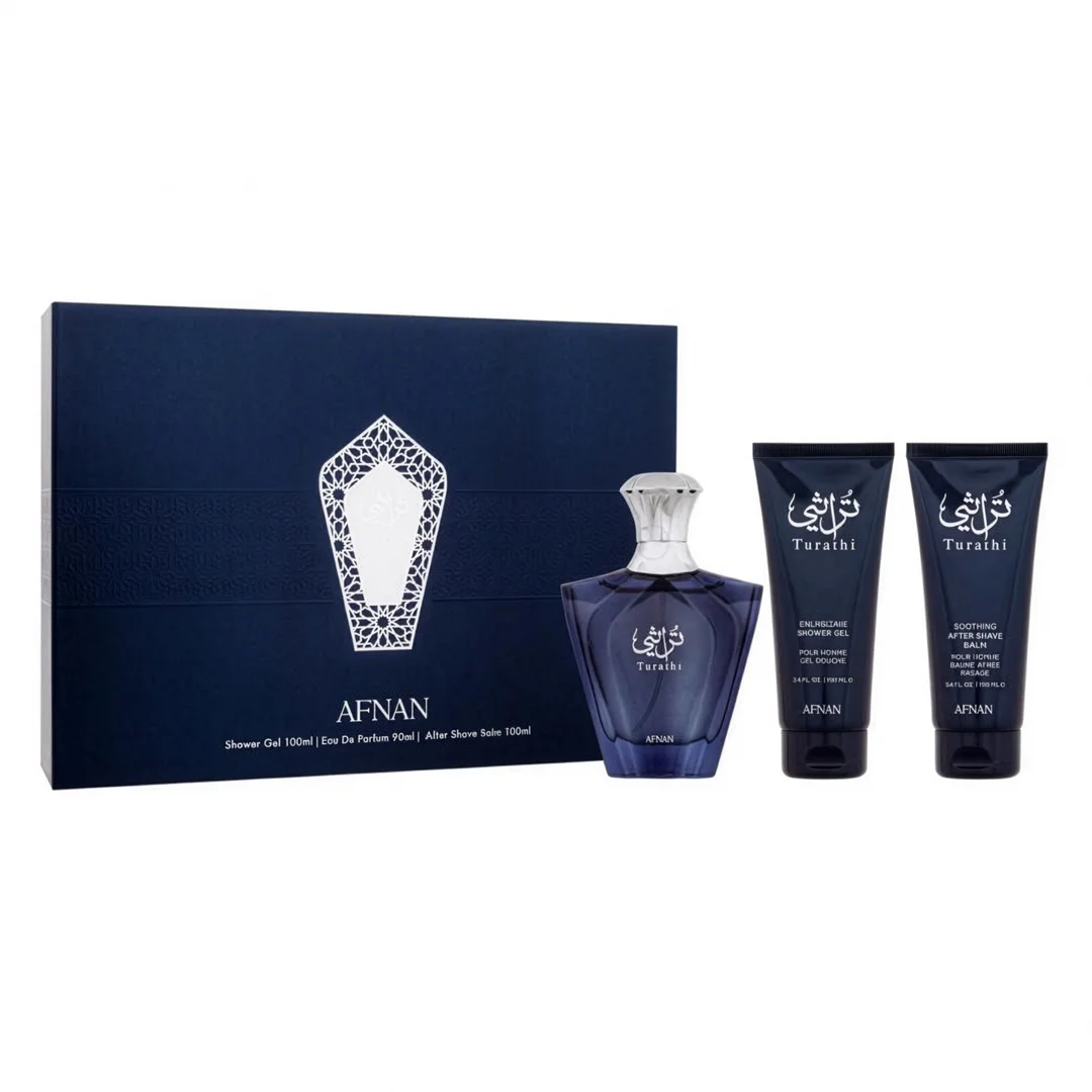 Kit Coffret Afnan Turathi Blue Eau de Parfum – Perfume Masculino